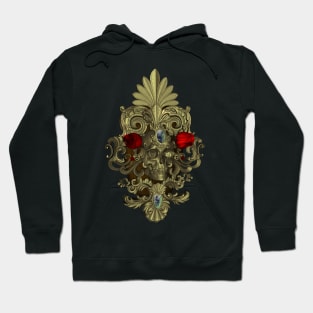 Awesome golden skull with roses Hoodie